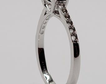 Handmade Sterling Silver Ring Setting: Customizable Gemstone, Rhodium Finish
