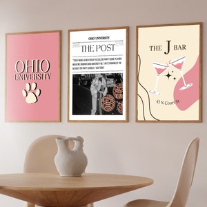 Ohio University Posters, Dorm Posters, Ohio Univirsity Apparel
