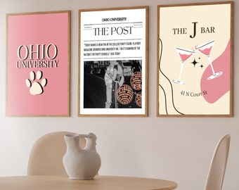 Ohio University Posters, Dorm Posters, Ohio Univirsity Apparel