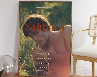 Saltburn poster Print, Saltburn movie poster, Jacob Elordi, Jacob Elordi poster ,movie poster, Barry Keoghan poster