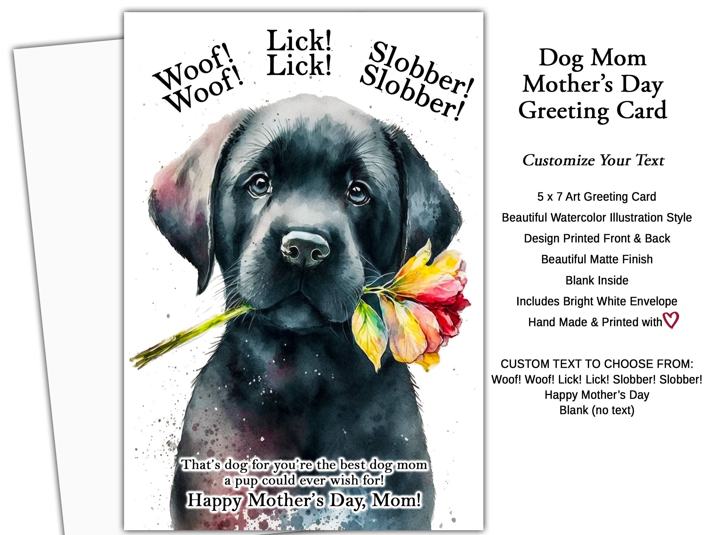 Pet Mother's Day Card Customized Black Labrador Mother's Day Card Card From the Dog Dog Mom - Etsy