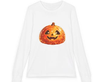 Långärmad Halloween-tröja för barn med pumpamotiv