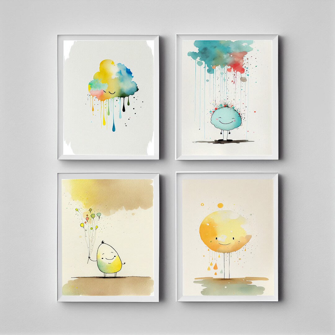 Set of 4 Printable Posters in Very High Definition Wall Art Etsy