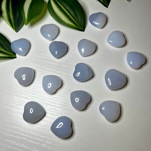 Mini Blue Chalcedony Puffy Heart Carving image 4