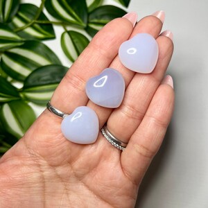 Mini Blue Chalcedony Puffy Heart Carving image 2