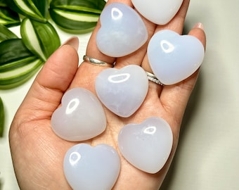 Small Blue Chalcedony Heart Carving