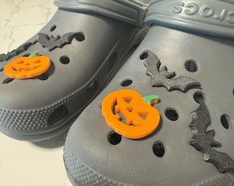 Halloween Shoe Charms | Pumpkin & Bats | Pack of 6