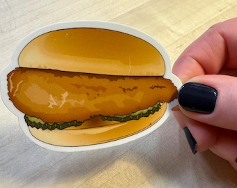 Chicken Sandwich Sticker | Waterproof Matte Vinyl