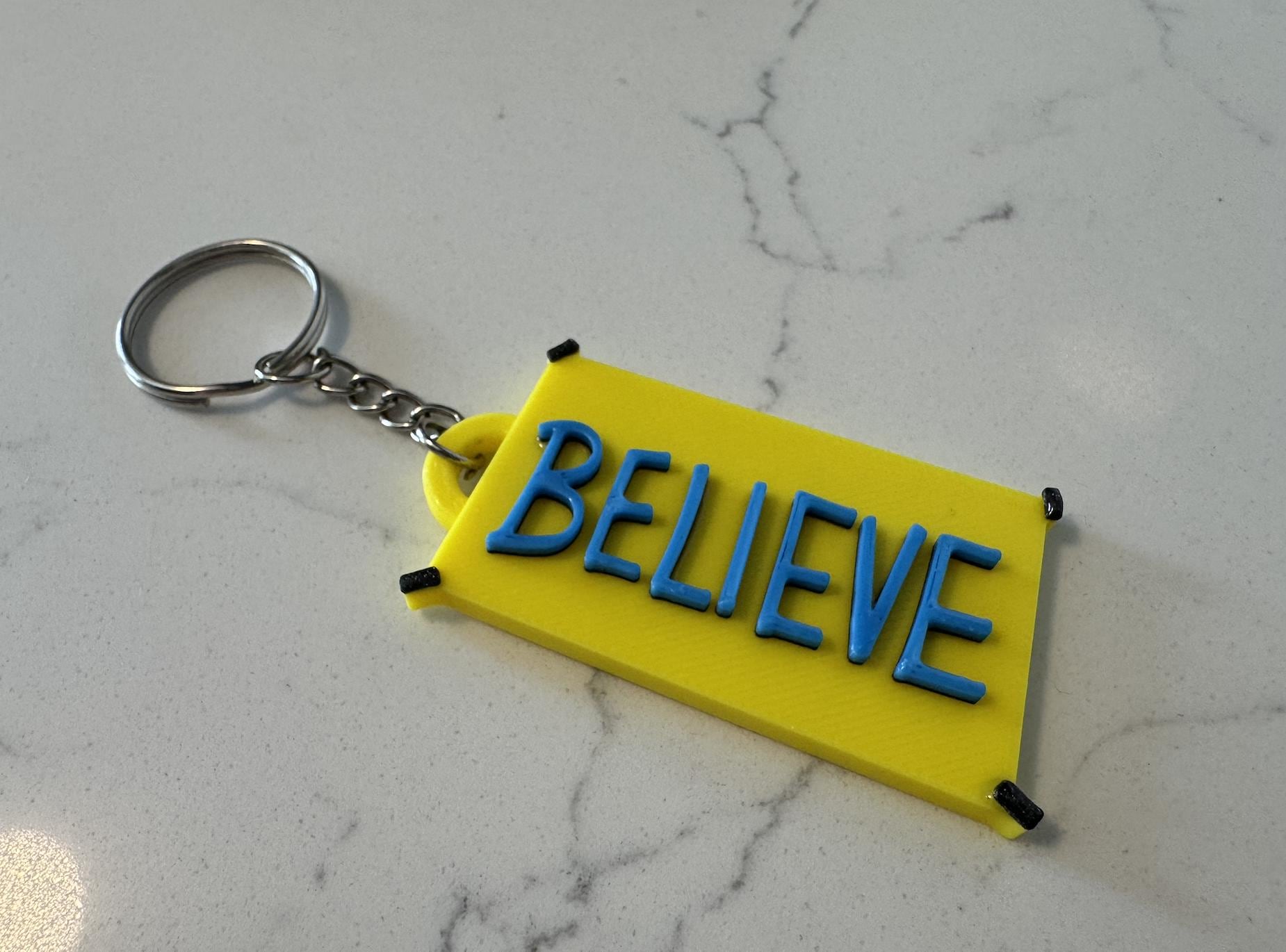 Believe Sign Keychain | Inspirational Charm With Key Ring ...