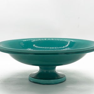 Green glazed Majolika Centerpiece, European Mid- Century modern