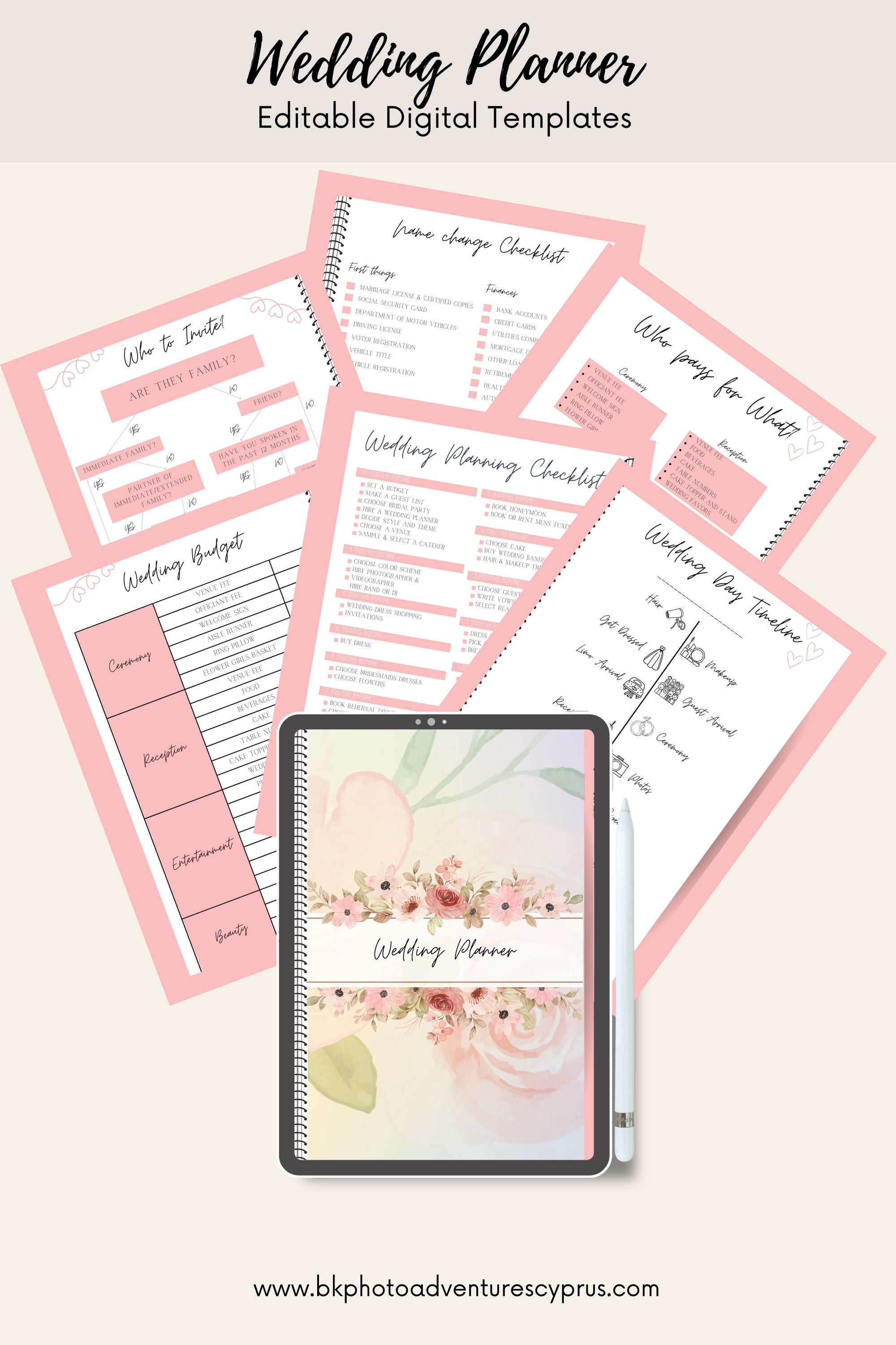 Editable Digital Wedding Planner Template Customizable Wedding Planner Editable Digital Wedding Planner Template Customizable Wedding Planner