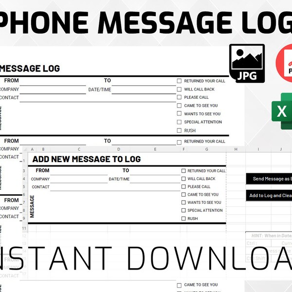 Printable Phone Message Template - Etsy