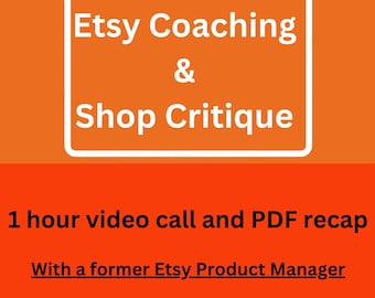 Shop Critique, Etsy Shop Consulting, Etsy SEO, Etsy Coaching, Etsy Tips, by a former Etsy employee