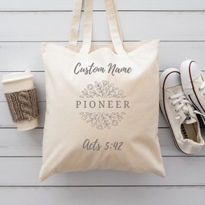 Tote Bag, Pioneer, Personalized,  JW, Custom, Pioneer Gifts, JW Gifts, Pioneer School,Gifts For Her