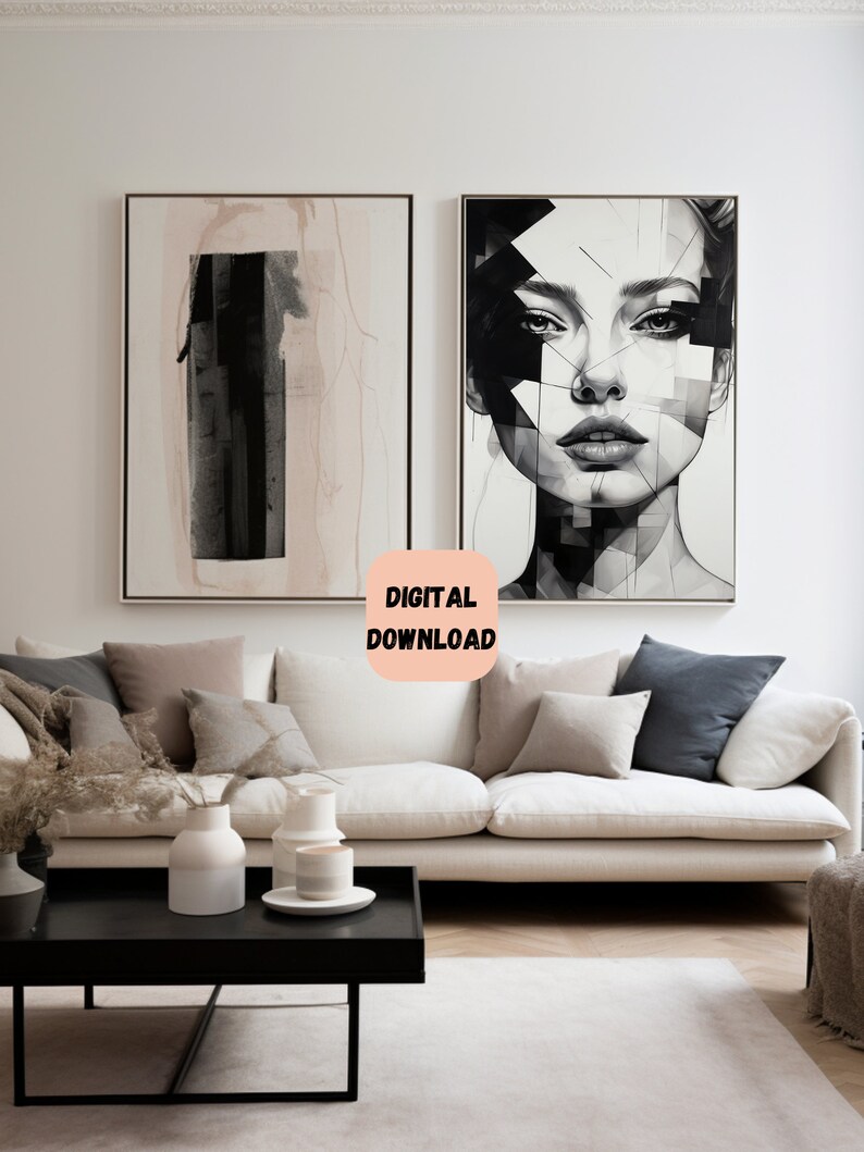 Abstract Woman Modern Art Print Etsy