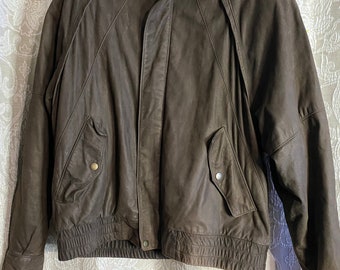 Vintage Leather Bomber Jacket 40R, Mens Jacket, Flight, Motorcycle Coat, Sportswear, Retro Wear,