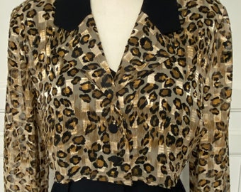 VTG 80's Sexy Jumpsuit,  Metallic Sheer Jacket, Curve Enhancing, Disco Party Outfit