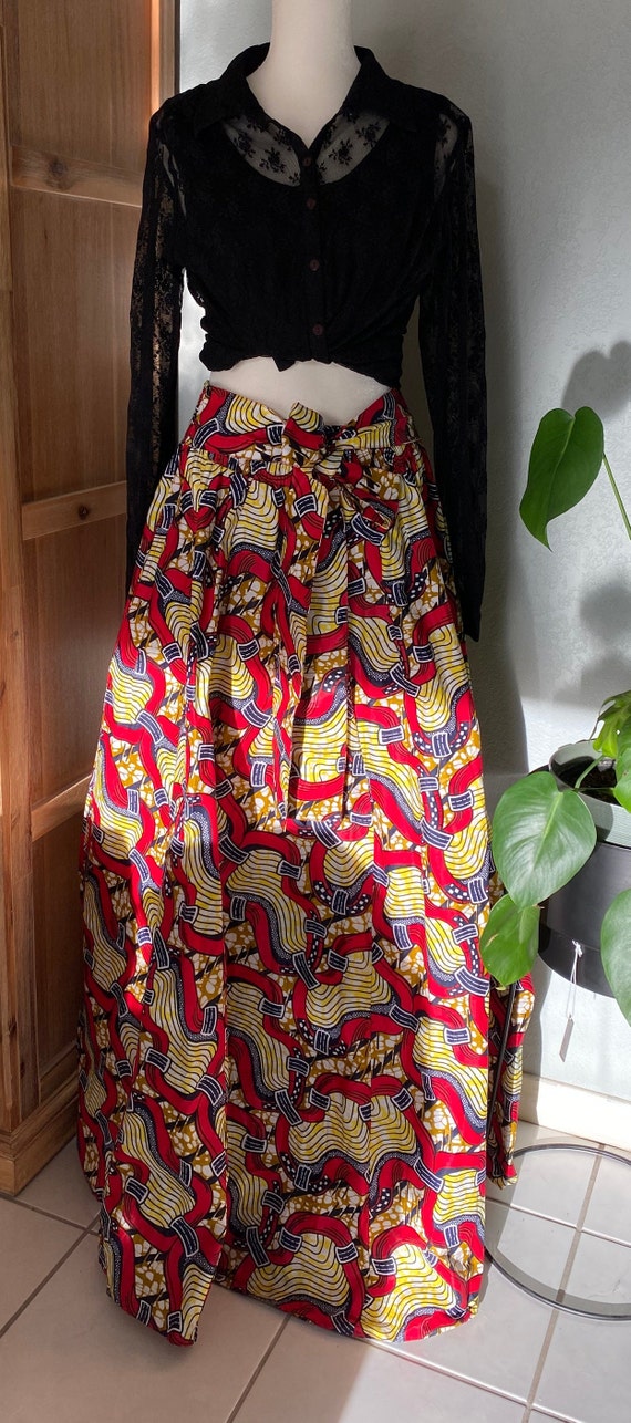 Vintage Funky, Full, Fun Puffy Maxi Skirt, Abstrac