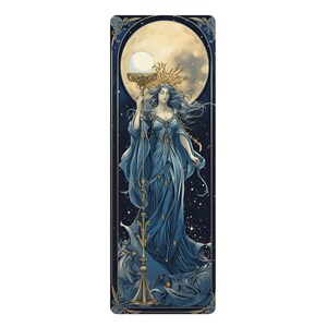 Esterilla de yoga de goma de la diosa lunar, regalo ideal para los amantes de la luna, estética de la carta del tarot del oráculo, toque femenino divino, duradero y ligero imagen 2