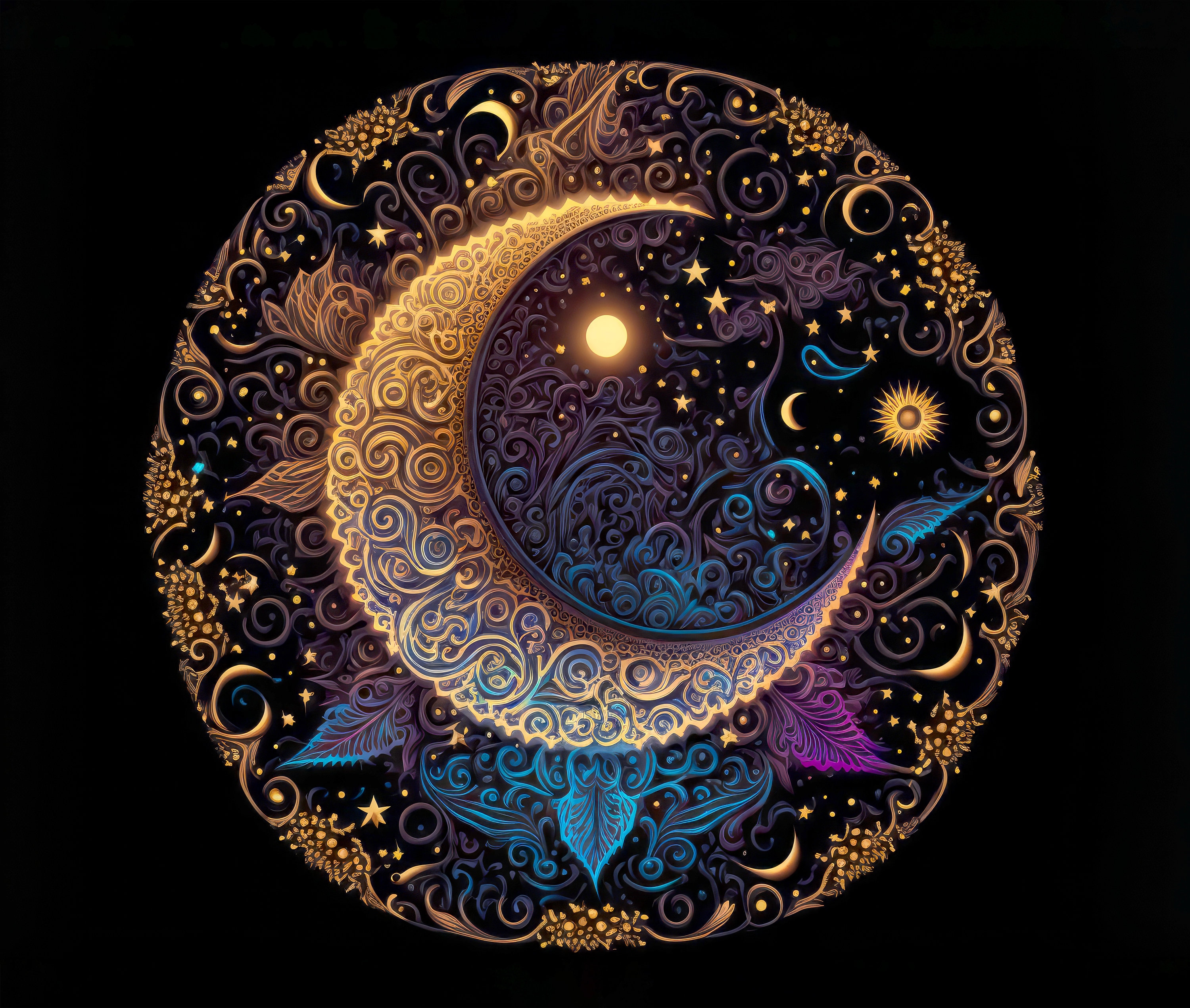 「MOON.」CLARITY ART Flare Sun , Metal Sun 6, Fire Affect, Metal Wall Art, Cosmic