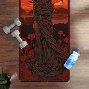 Fire Goddess Rubber Yoga Mat, Ideal Gift for Elemental Lovers, Oracle Tarot Card Aesthetic, Divine Feminine Touch, Durable and Lightweight image 6