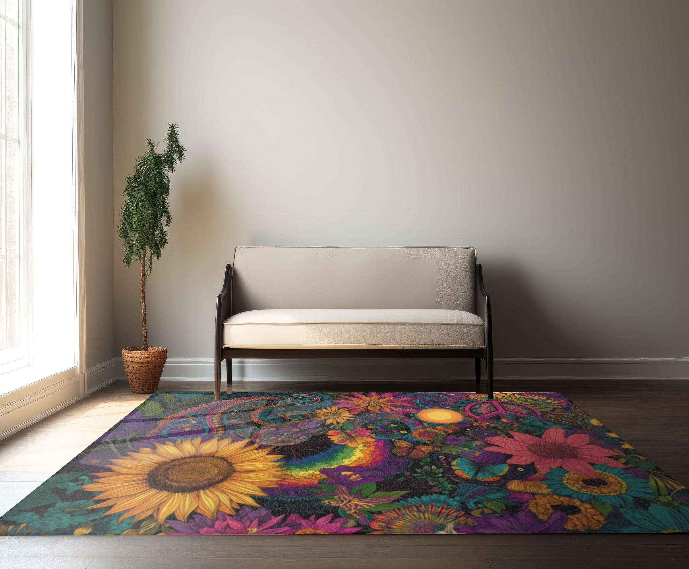 Peaceful Bloom Vintage Rug 120×180 vintageラグ カーペット フラワー