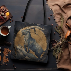 Doppelseitige astrologische Tasche mit Sternenkarte-Design für Boho-Mystik, erdige Besorgungen oder den täglichen Gebrauch
