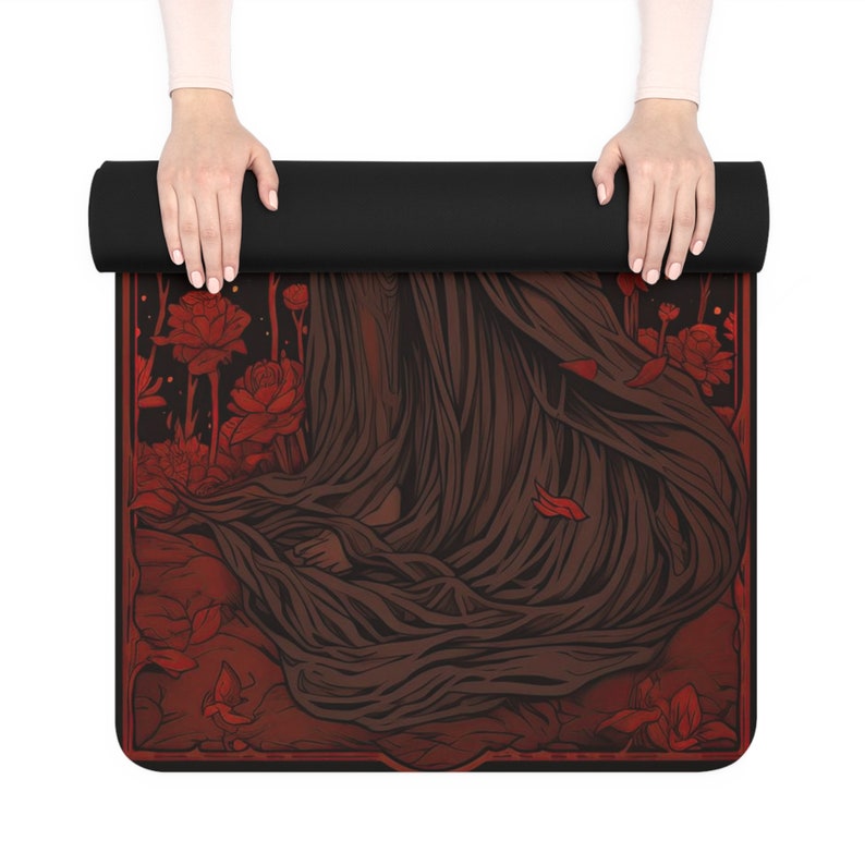 Fire Goddess Rubber Yoga Mat, Ideal Gift for Elemental Lovers, Oracle Tarot Card Aesthetic, Divine Feminine Touch, Durable and Lightweight image 8