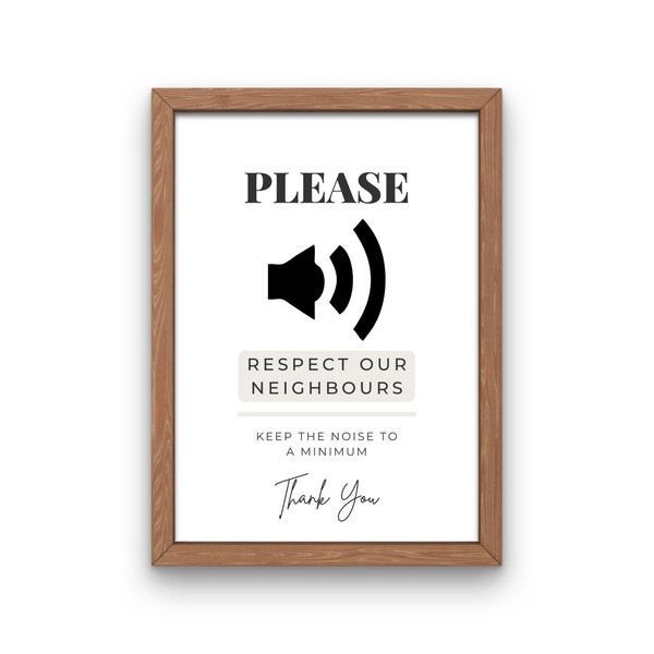 Please Keep the Noise Down Printable Sign for Airbnb, VRBO, Office, Vacation Rental, Rented Accommodation - PDF Download