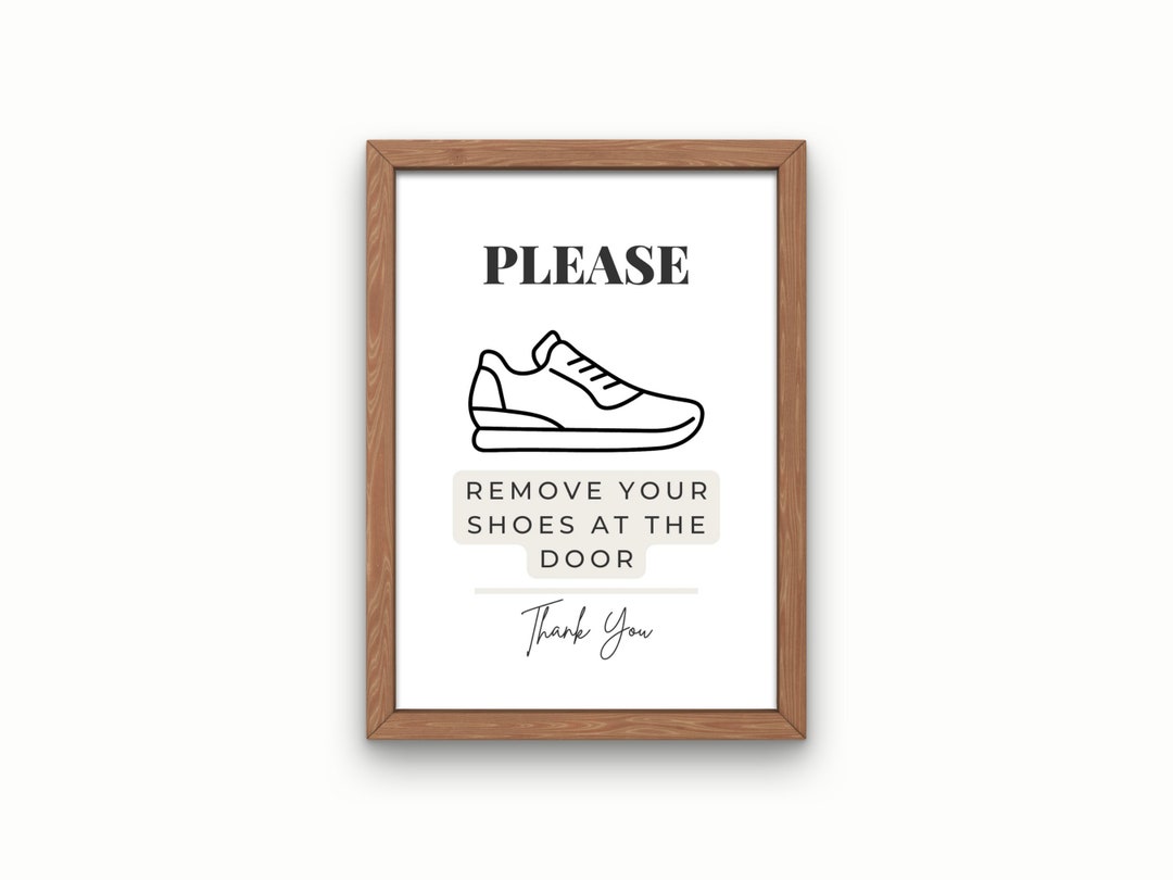 Please Remove Your Shoes at the Door Printable Sign for Airbnb, VRBO, Office, Vacation Rental ...