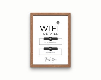 Editable Wifi Sign Printable for Airbnb, Vacation Rental (PDF Download)
