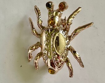 Vintage Gold Tone Beetle Pin