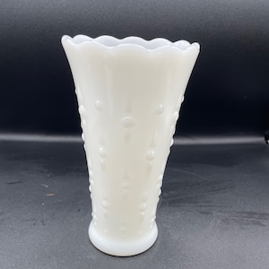 Fire King Anchor hocking Art Deco White Milk Glass Tear DropVase