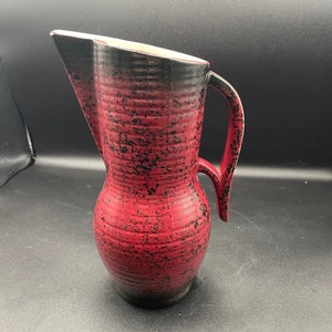 M/S 4-34 Red and Black Ceramic tall Pitcher