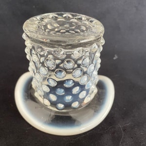 Fenton Hobnail Moonstone top hat toothpick holder