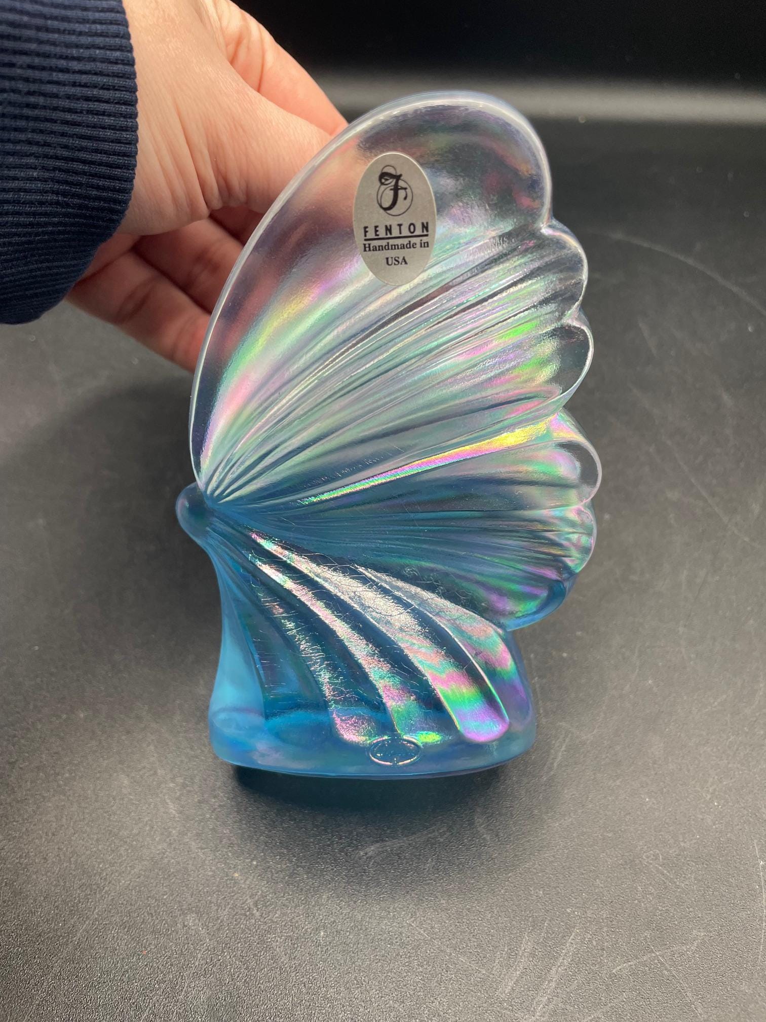 Fenton Glass Periwinkle Purple Blue Iridescent Butterfly - Etsy