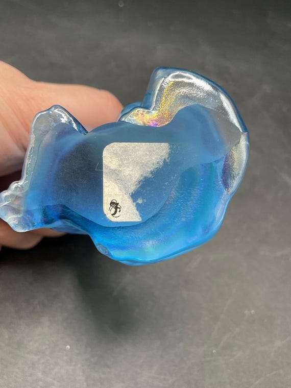 Fenton Carnival Iridescent Blue Cat - Etsy Canada