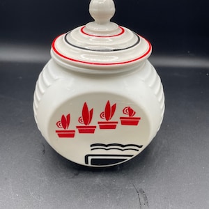 1940s Fire King Flower Pot Grease Pot with lid