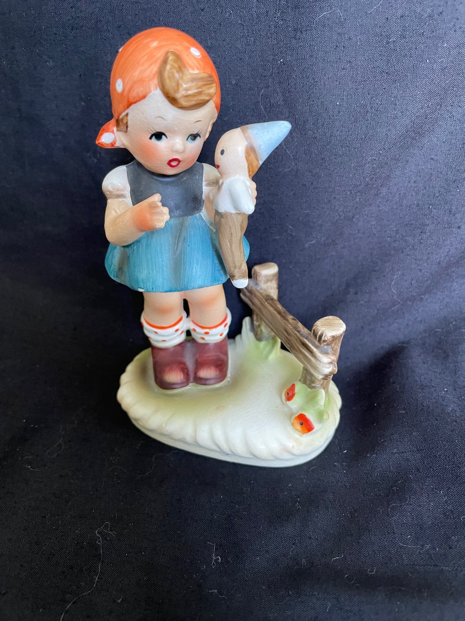 Vintage Made in Japan Figurine Girl With Doll Etsy