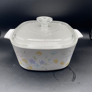 Corning Ware Pastel Bouquet Casserole Dish with lid