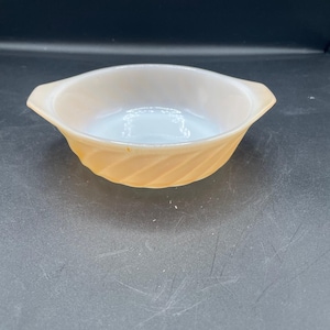 Fire King Swirl Peach Luster Small Casserole Dishes x6