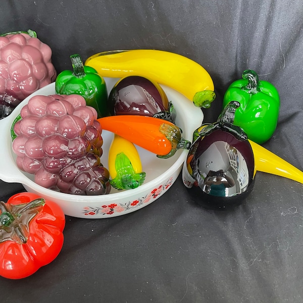 Hand Blown Glass Fruit and Vegetable murano style