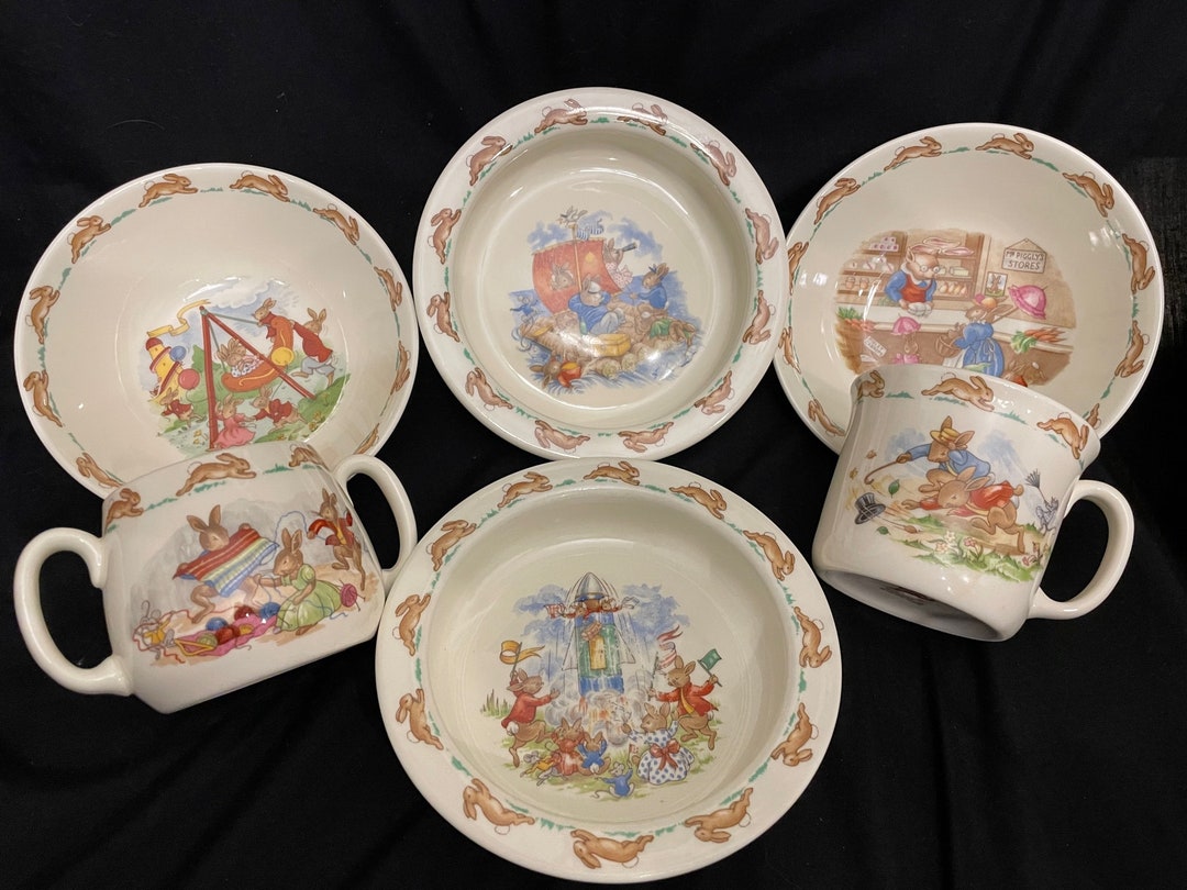 Vintage Bunnykins Bowls and Cups and Egg Cup Etsy