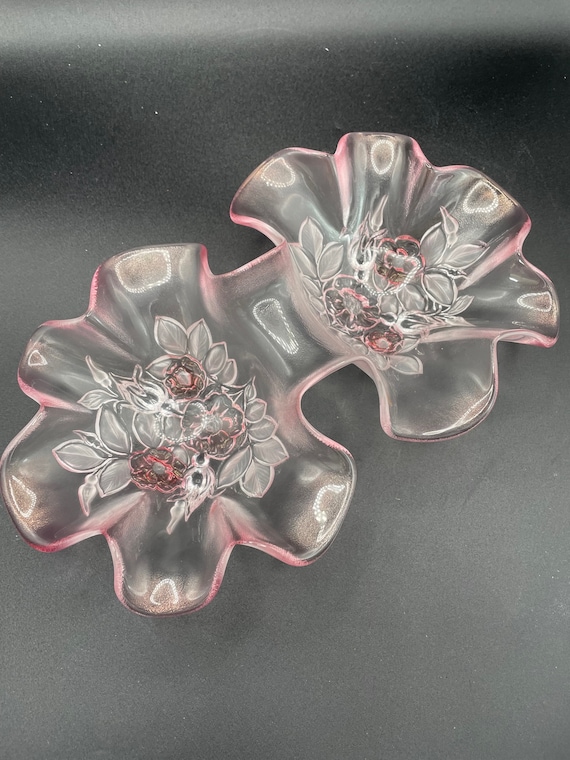 Original Walther Glass Made in Germany Pink Dish - Etsy