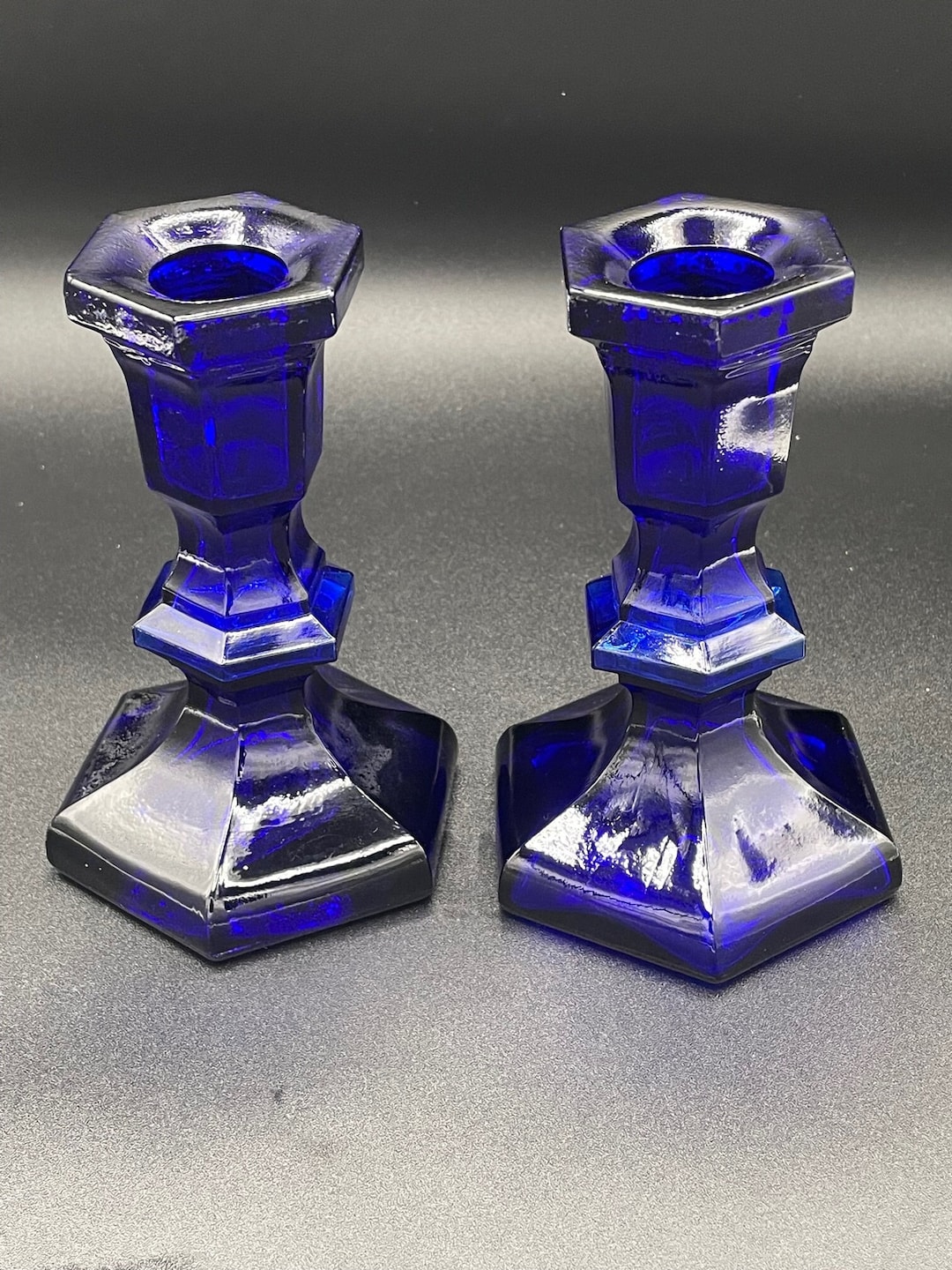 Cobalt Blue Candle Holdersnull