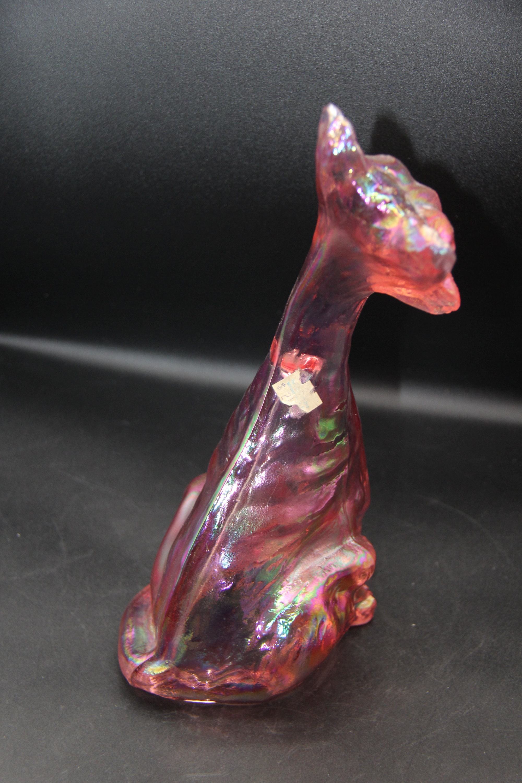 Fenton Carnival Iridescent Pink Winking Alley Cat - Etsy