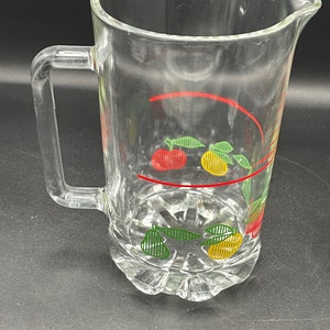 Krug aus italienischem Glas mit Obst -Zitrone, Apfel, Birne Design
