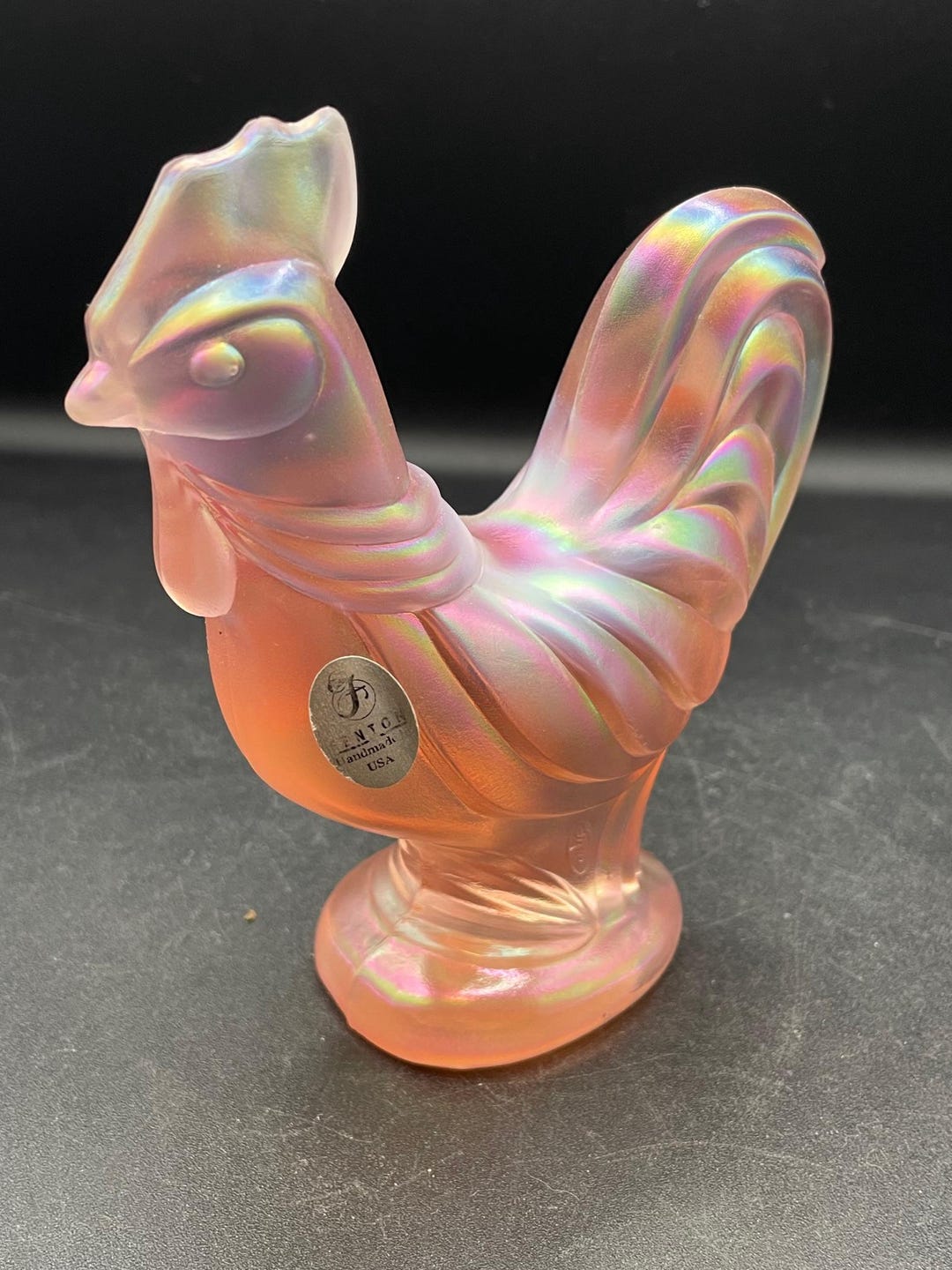 Fenton Glass Pink Iridescent Rooster/chicken - Etsy
