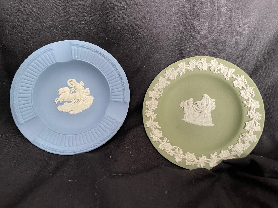Vintage Wedgwood Green and Blue Plates Etsy