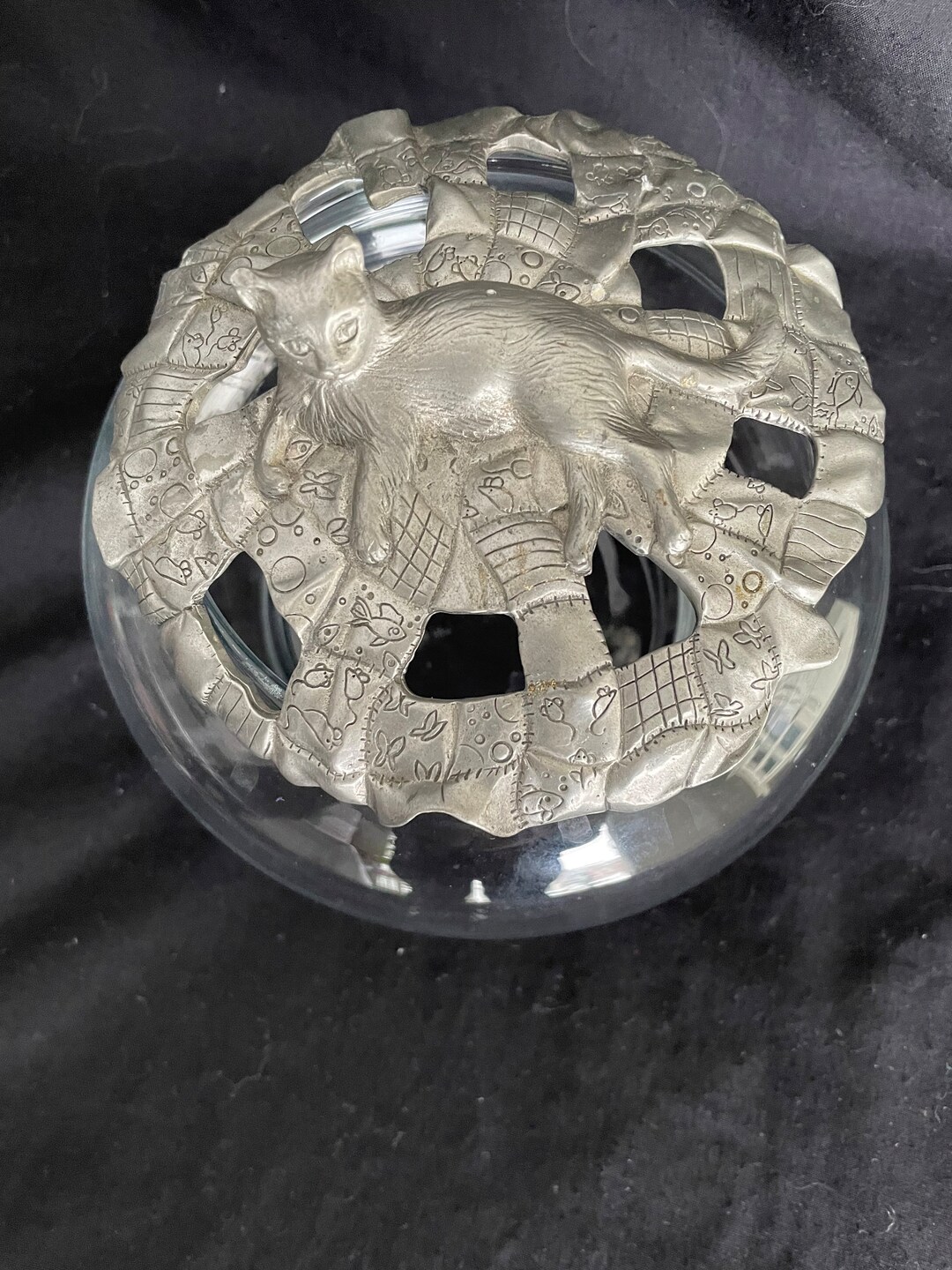 Coupelle à Pot-pourri – Étain – Motif Goéland – Déco Vintage